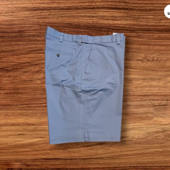 Oak Hill Mens Shorts Size 46 Flat Front Stretch Twill Chino Blue Cotton Blend - Picture 4 of 10